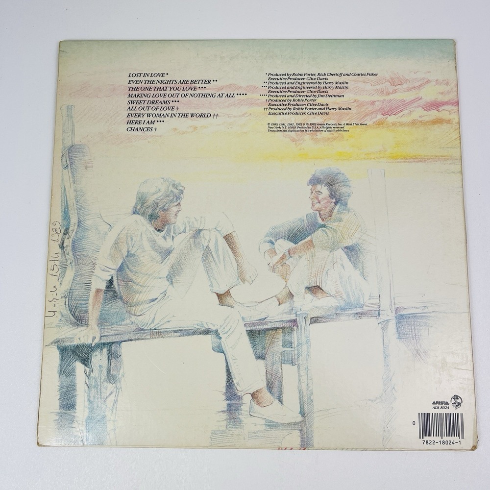Air Supply Greatest Hits Vinyl LP Record 1983 Arista AL8 8024 Vintage Vinyl 12" - Picture 6 of 6